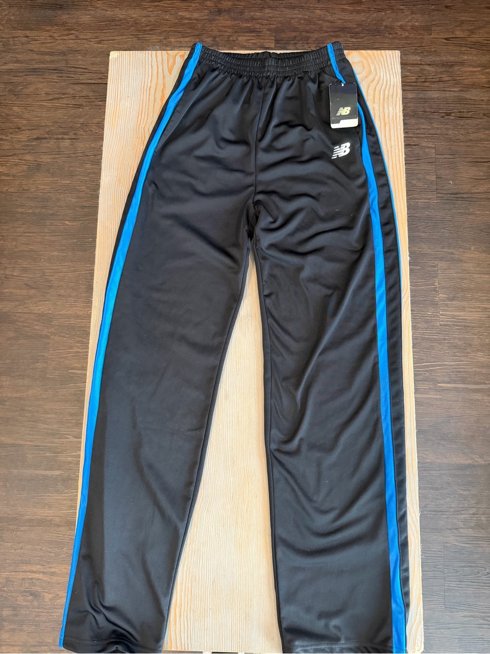 New Balance Black Joggers with Blue Side Stripes